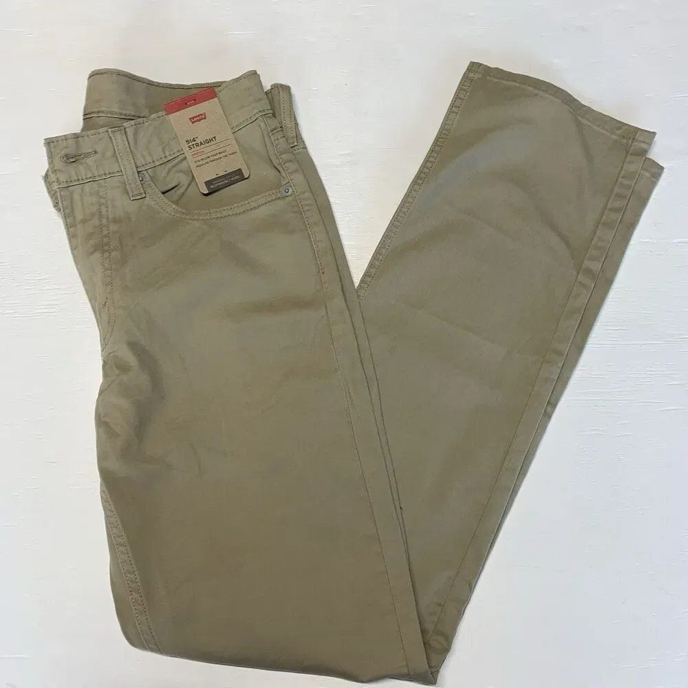 NWT Levi's Men's 514 Straight Fit Stretch Jeans 32/34 Sand Brown